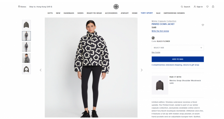 toryburch PRINTED DOWN JACKET