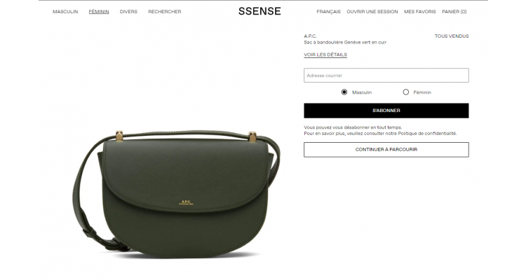 A.P.C. Green Genève Shoulder Bag