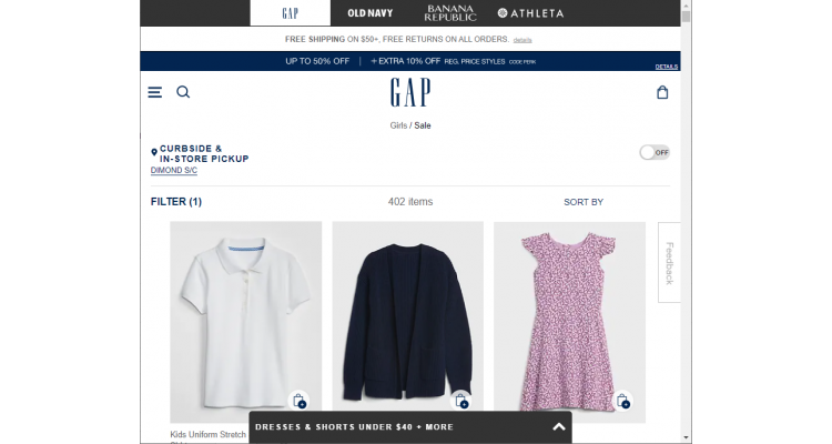 GAP 兒童服飾、鞋履等優惠 低至2.5折+額外6折