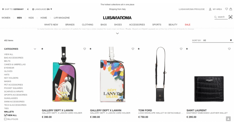 LUISAVIAROMA 现有男士大牌钱包卡夹热卖