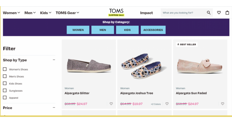 TOMS Surprise Sale 童鞋低至4折