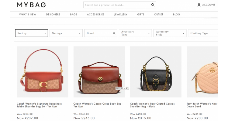 Mybag：Coach、Pinko等奥莱区大促