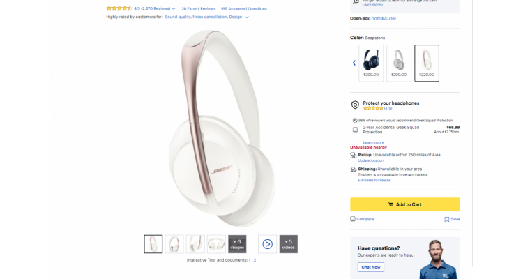 Bose 耳機$229.99(原價$379)