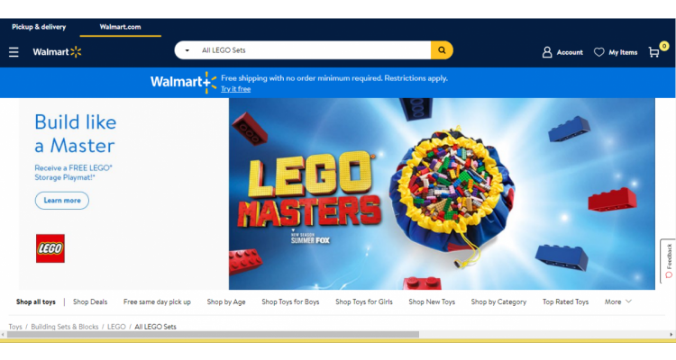 Walmart 現有 LEGO套裝低至6折 5.6折熱賣