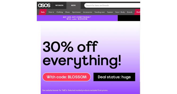 ASOS 30& off