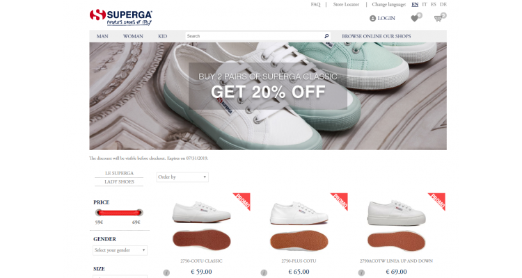 SUPERGA  兩對 20%off