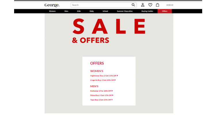 George at ASDA sale