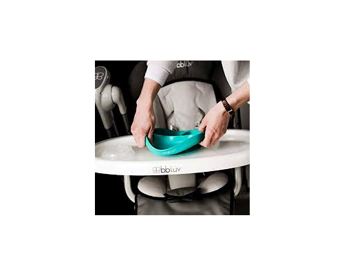 加拿大 BBLUV 矽膠餐盤和匙羹套裝 粉綠色