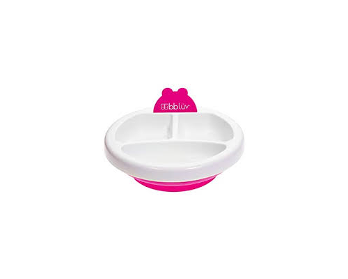 加拿大 BBLUV 桃紅色矽膠保溫餐盤