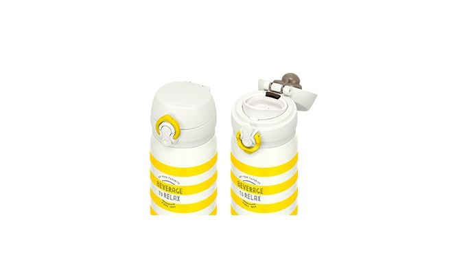 THERMOS 膳魔師保溫瓶黃色條紋 JNL-403-YBD 400ml