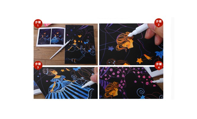 JoanMiro 兒童夢幻刮刮畫套裝-灰姑娘