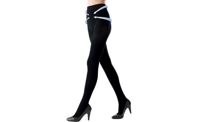 日本 Inujirushi犬印 產後高腰收胯分段式襪褲L-LL臀圍90-103 - 黑色