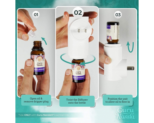 GuruNanda Wall Plug-In Diffuser - White - 0.33 fl oz 白色壁掛式擴散器